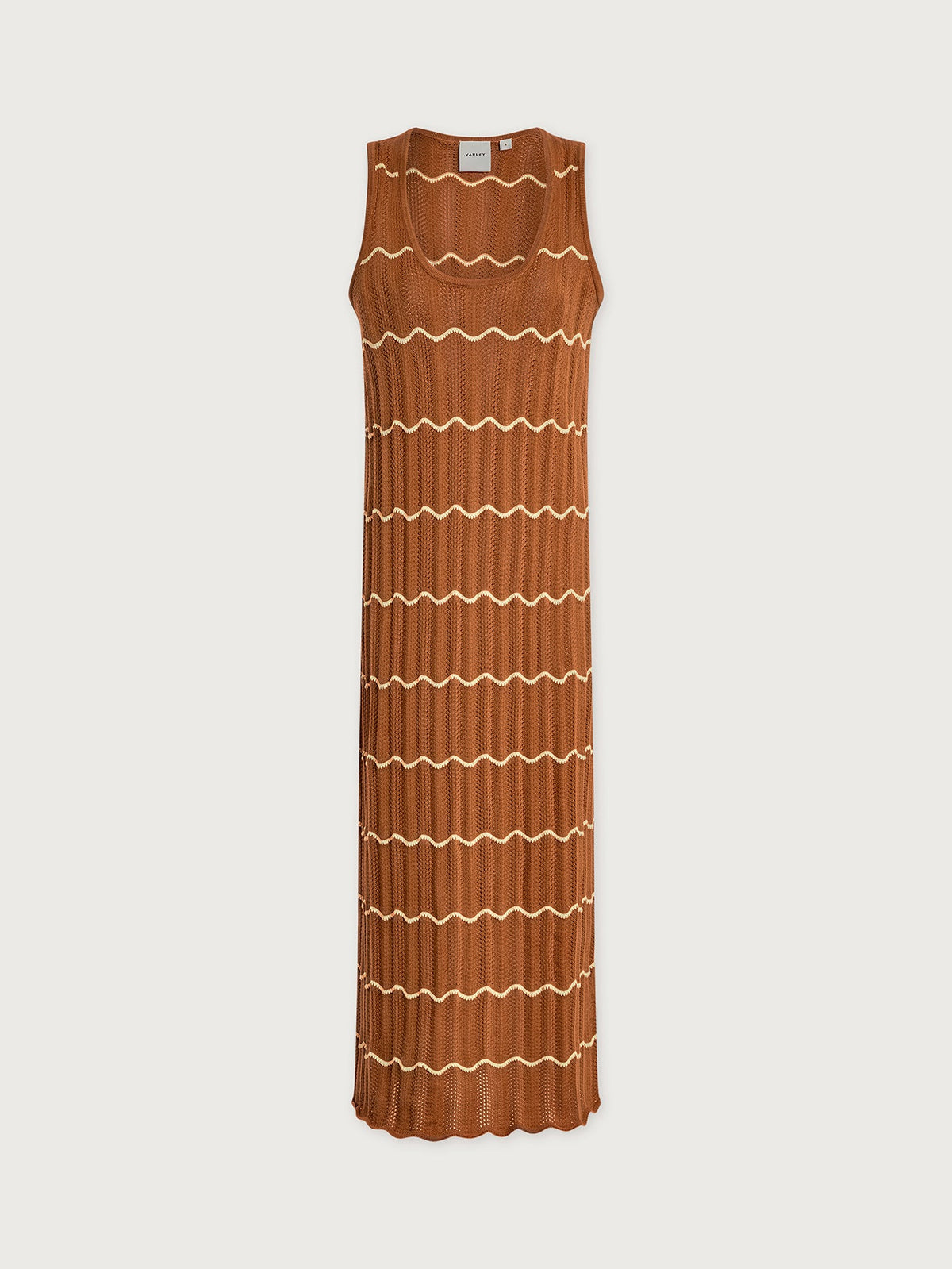 Yuna Scallop Knit Dress Caramel Clay/ Anise Flower - Varley