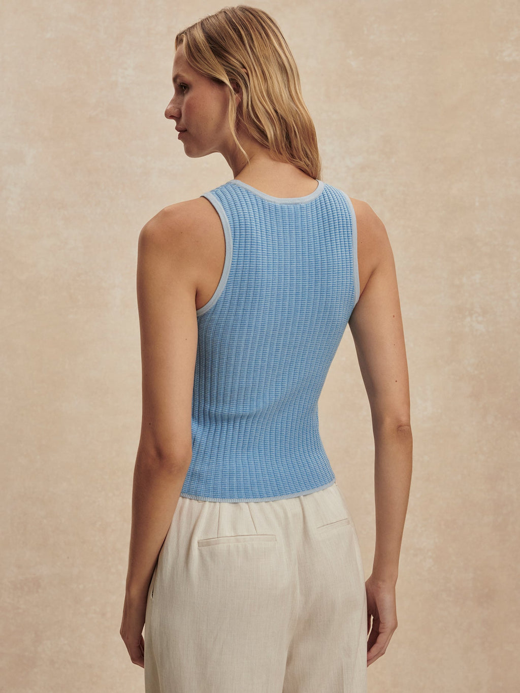 Hanson Rib Knit Tank Top Mist Blue - Varley