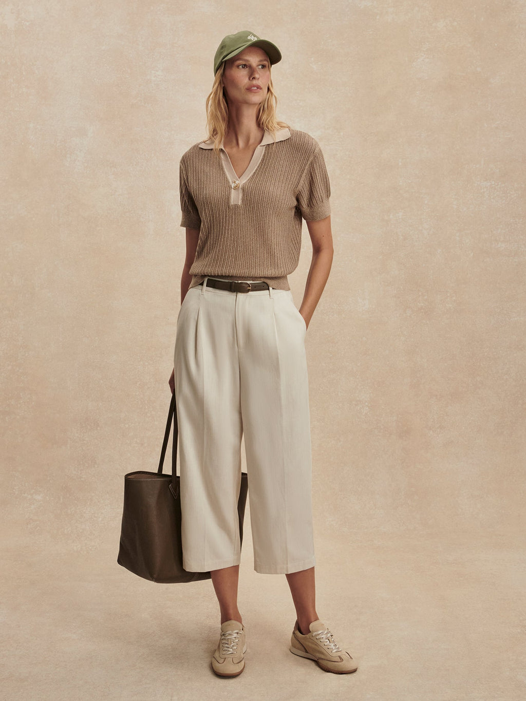Perrine Knit Polo Shirt Sepia Twist - Varley