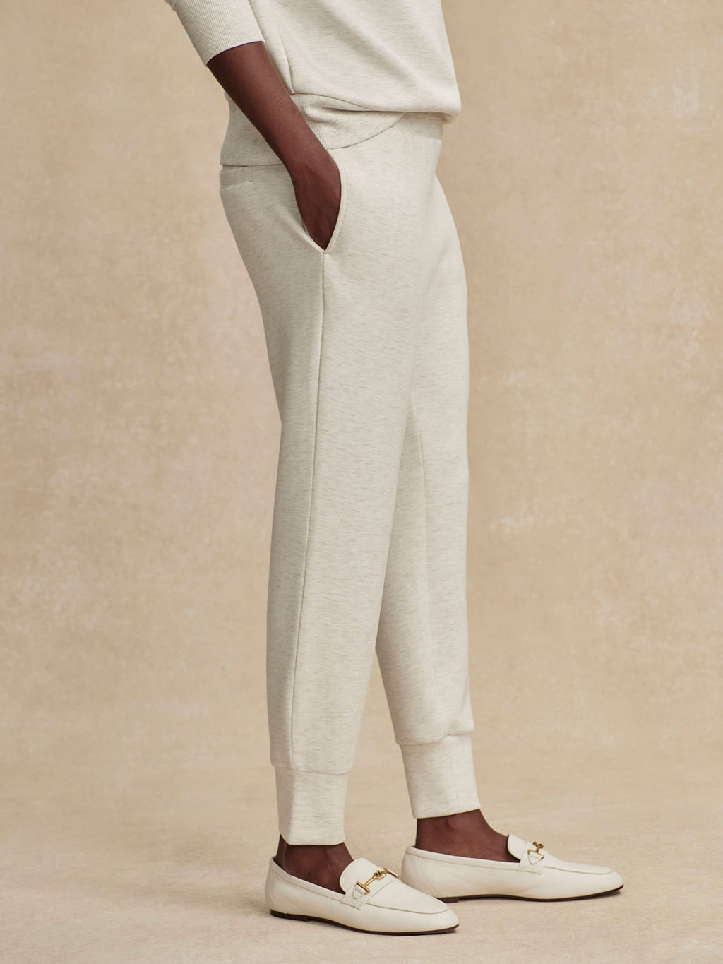 The Slim Cuff Pant 30 Ivory Marl - Varley