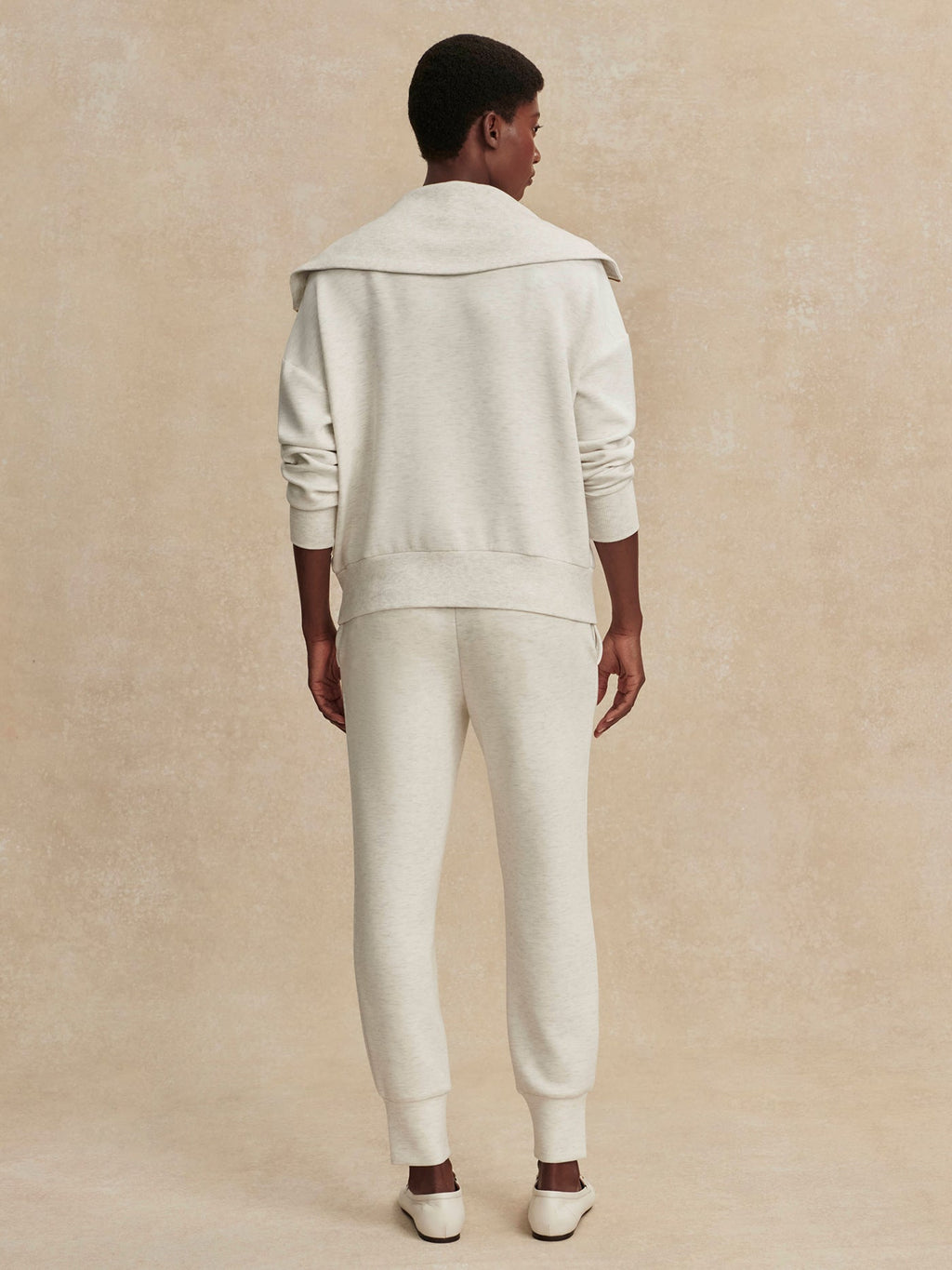 The Slim Cuff Pant 30 Ivory Marl - Varley