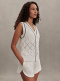 Tyla Button Through Vest White - Varley