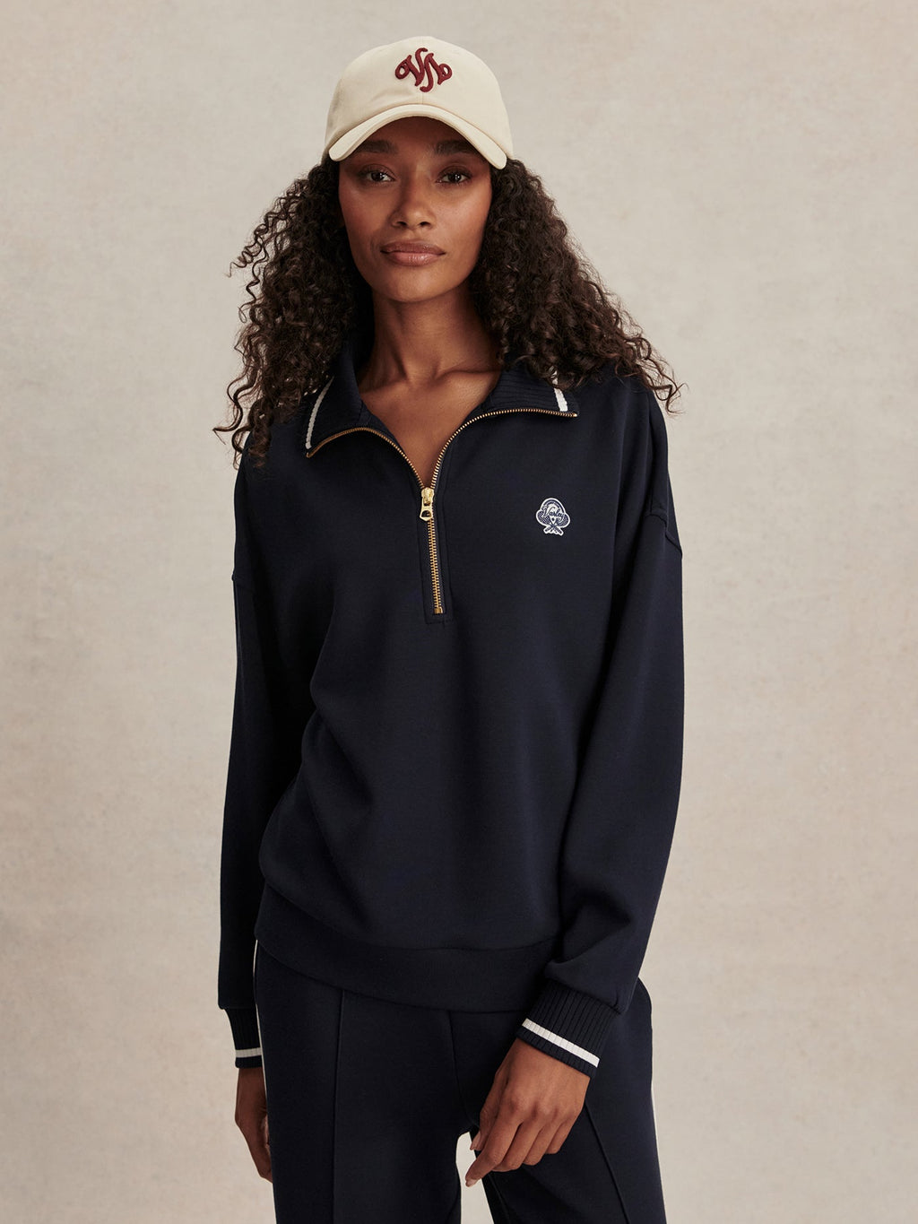 Bertie Half Zip Sweat Navy - Varley