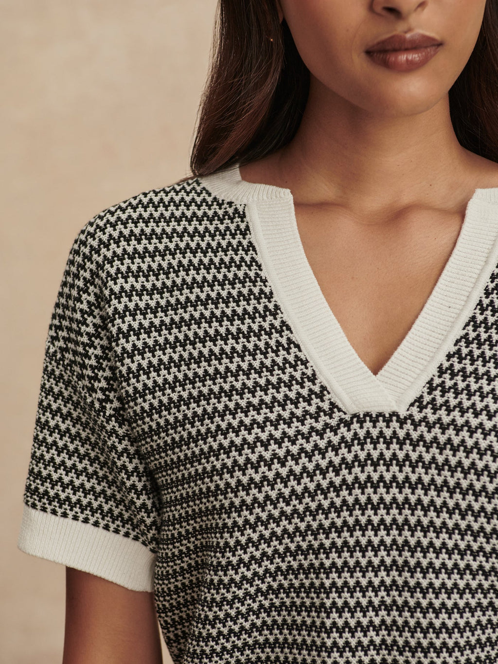Dora Knit Top 2.0 Snow White/ Black - Varley
