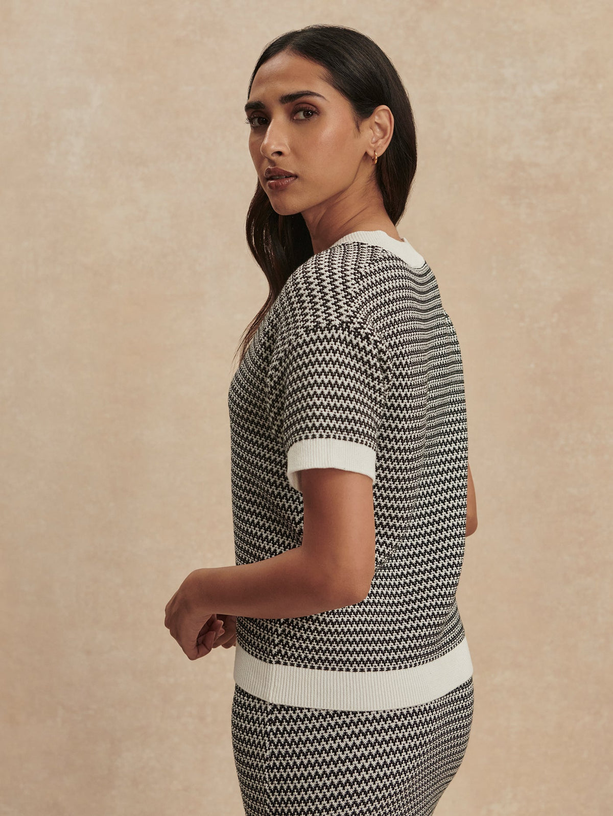 Dora Knit Top 2.0 Snow White/ Black - Varley