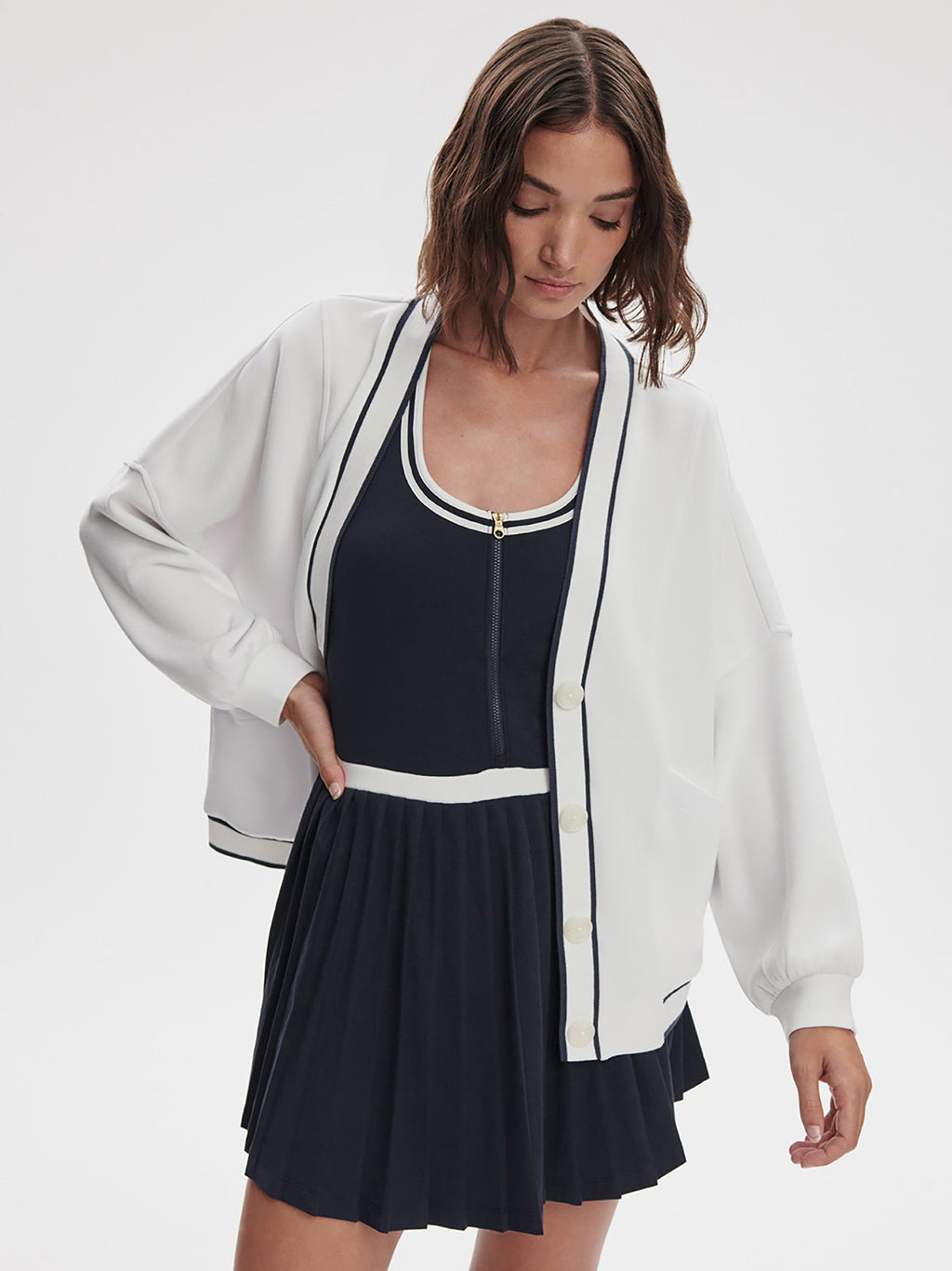 Decker Off-Court Cardigan | VARLEY US White - Varley