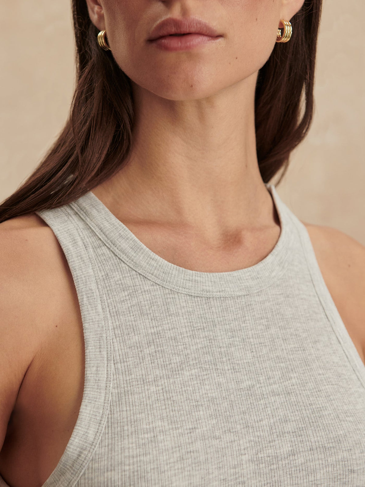 Marlene Fitted Tank Light Grey Marl - Varley