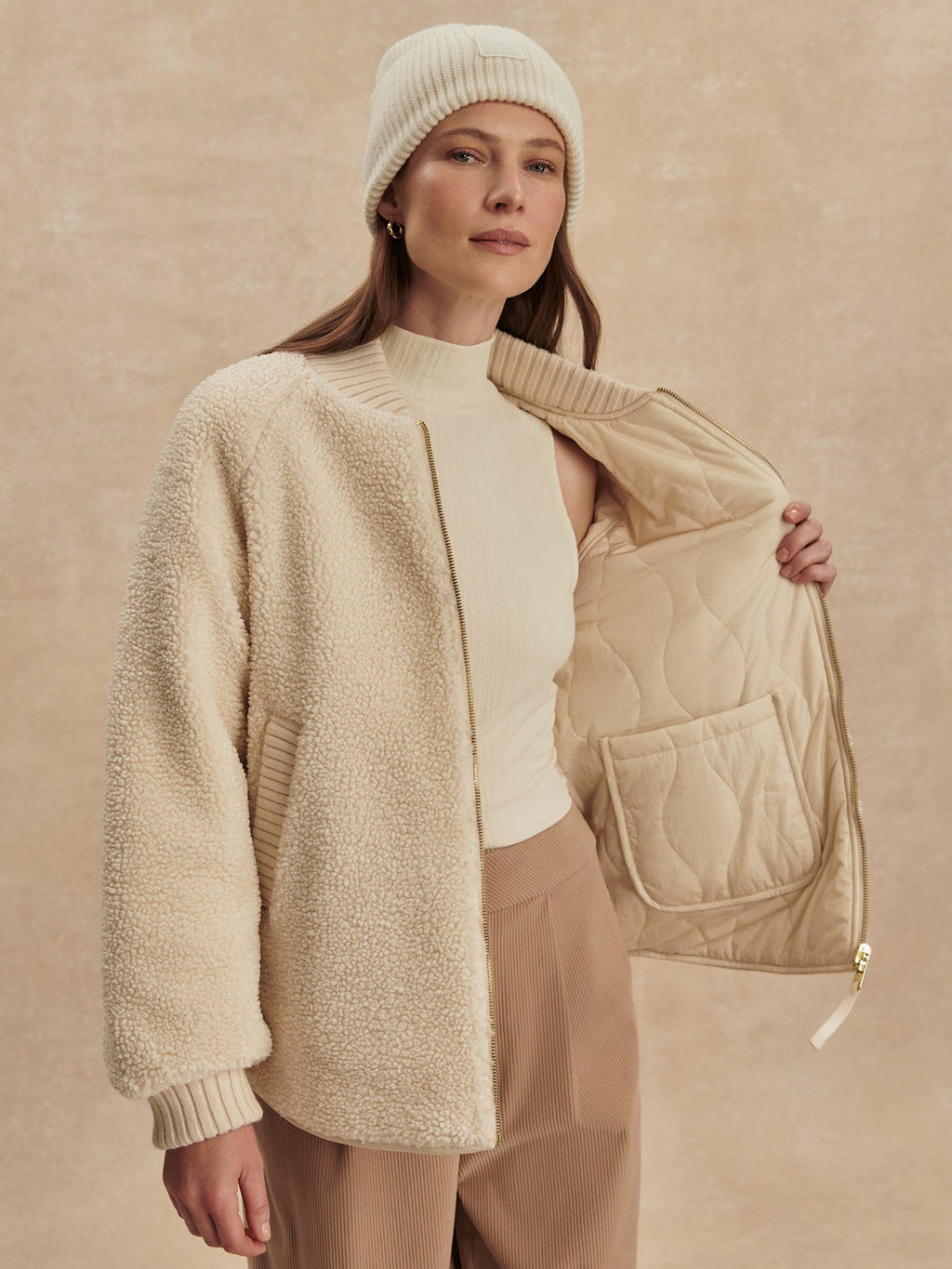 Serina Reversible Quilt Jacket Sandshell - Varley