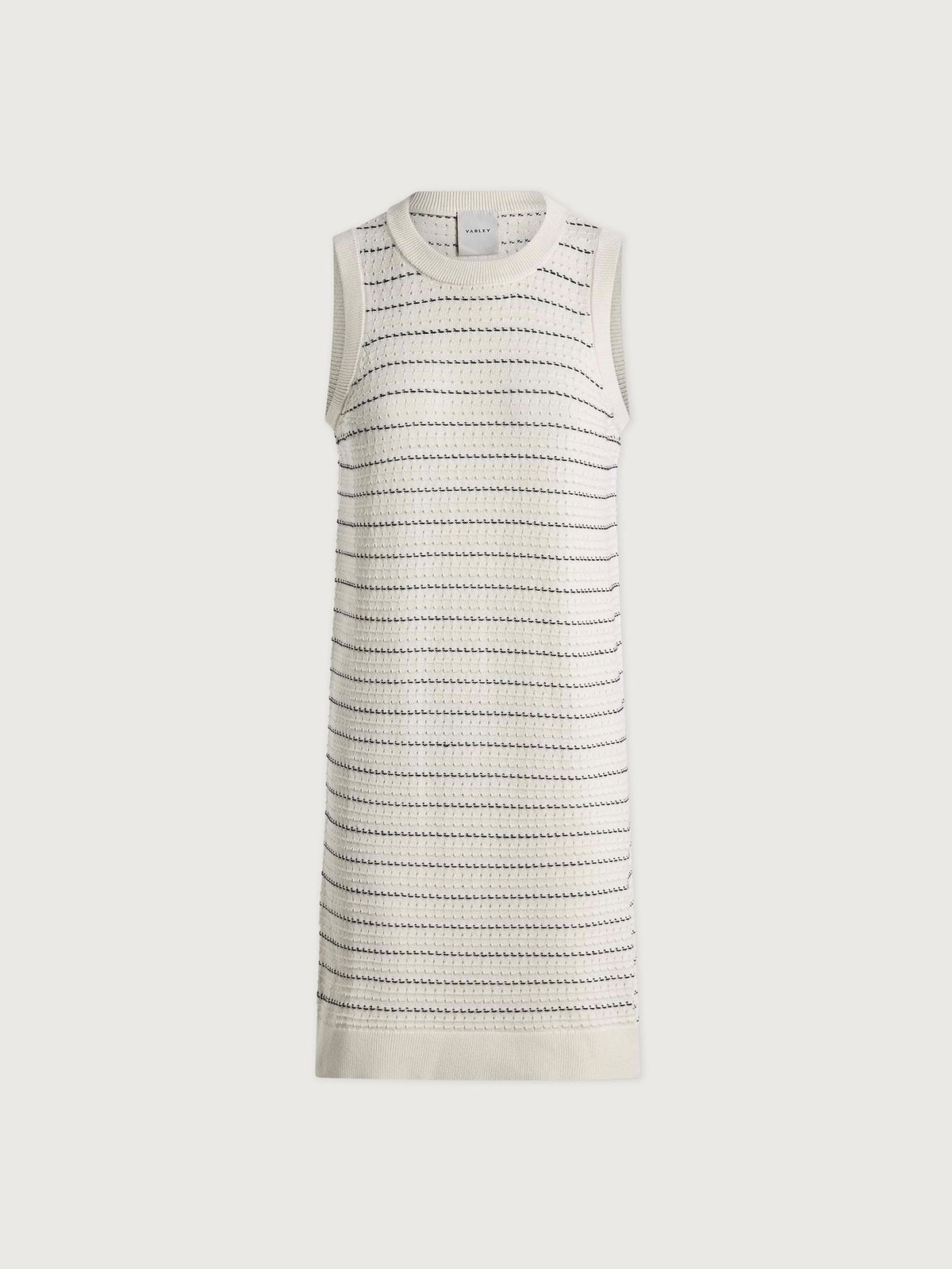 Mindy Contrast Stitch Knit Dress Egret - Varley