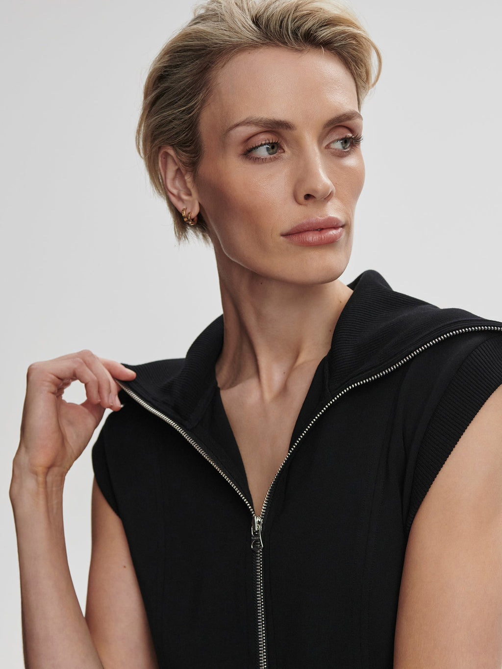 Rebecca Zip Through Dress Black - Varley