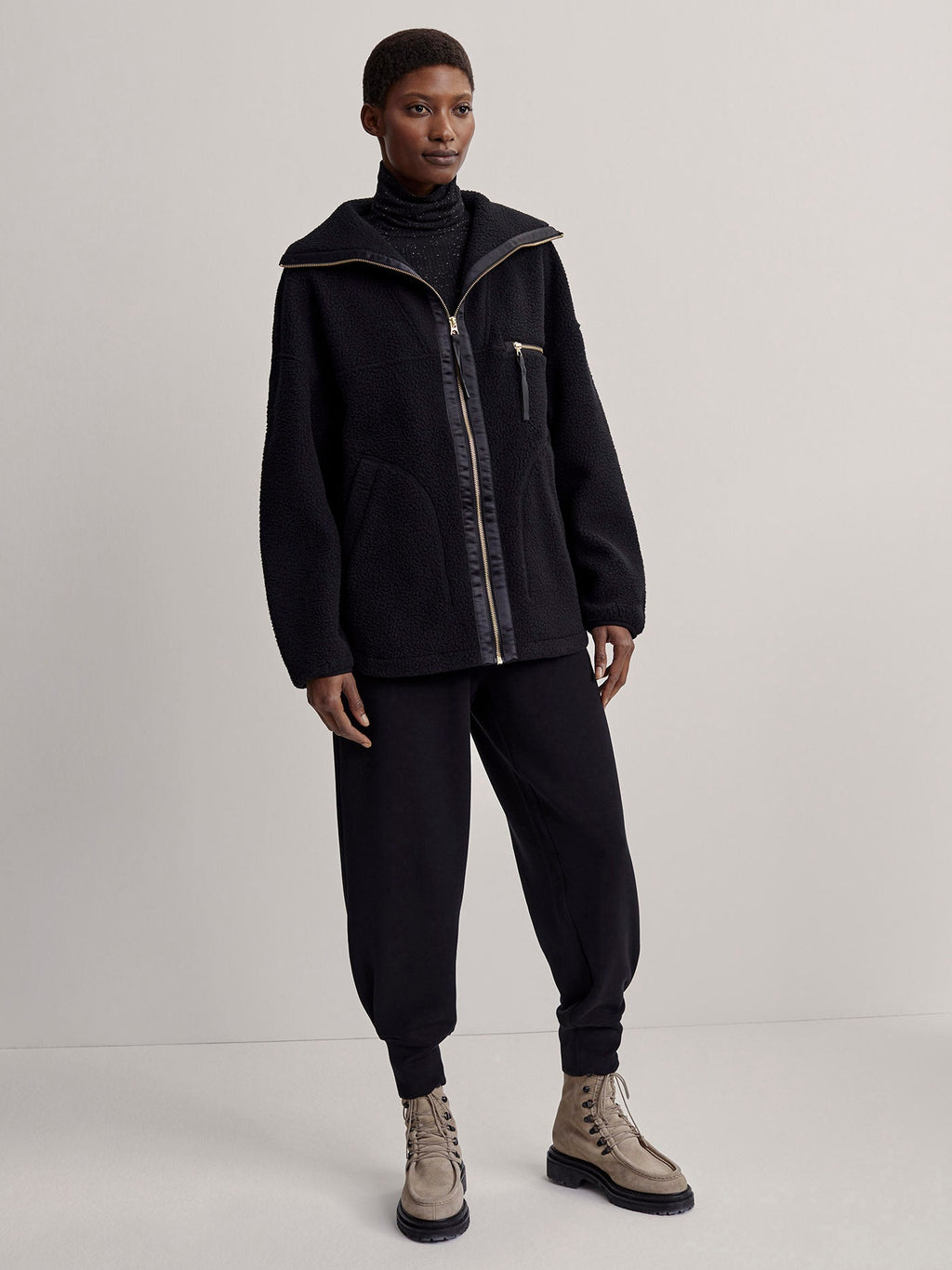 Donley Fleece Jacket Black - Varley