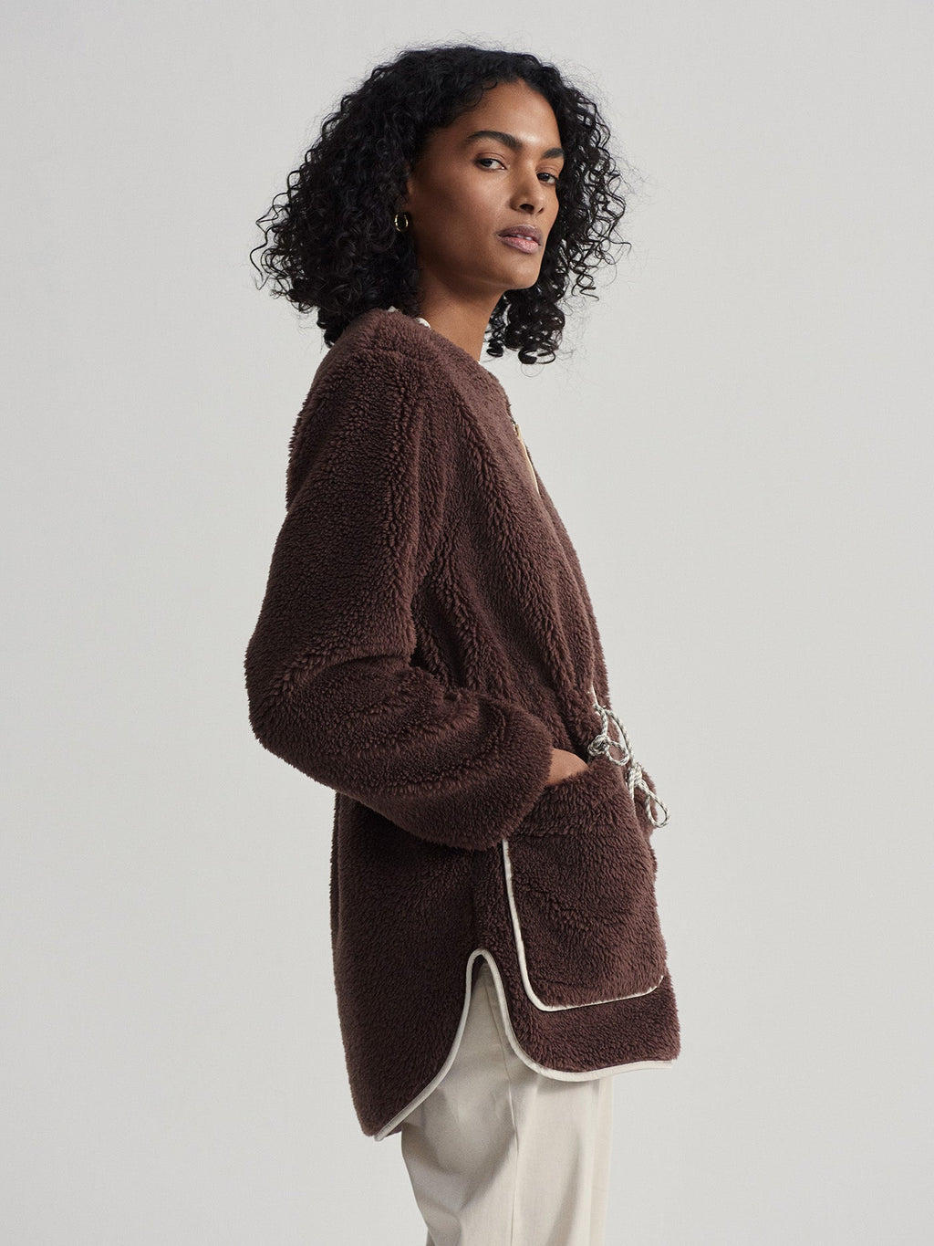 Angelina Sherpa Coat French Roast - Varley