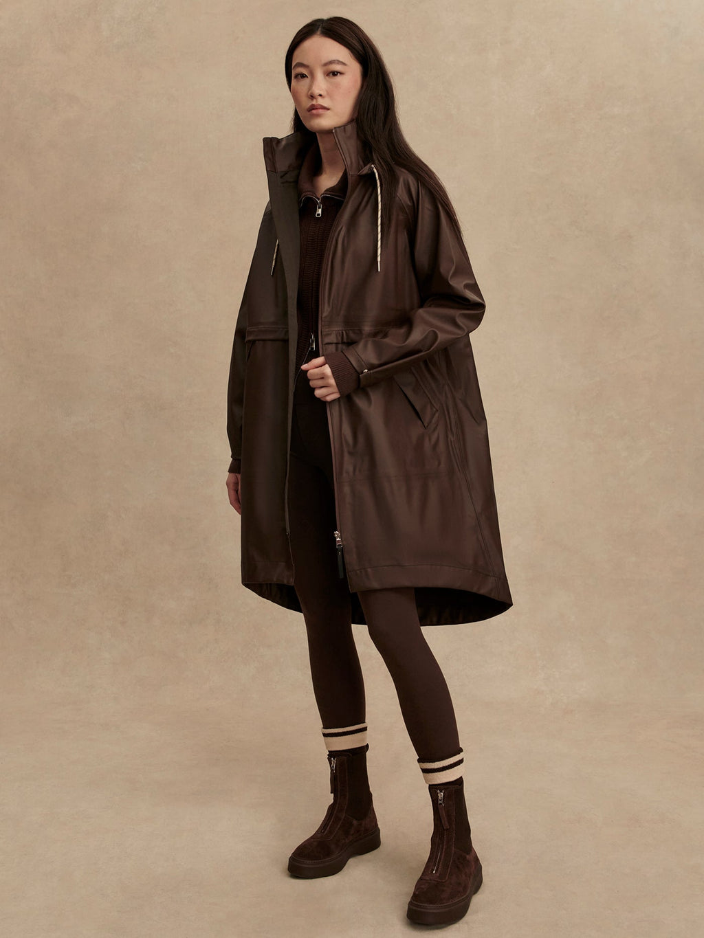 Kirsten Raincoat Dark Truffle - Varley
