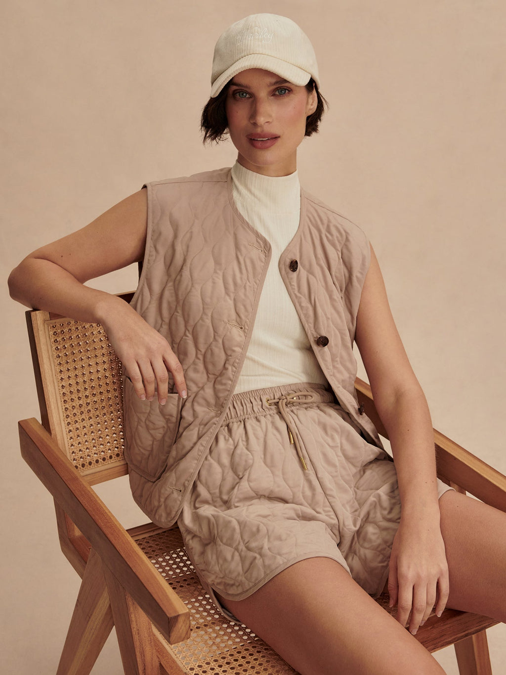 Karla Quilted Gilet Light Taupe - Varley
