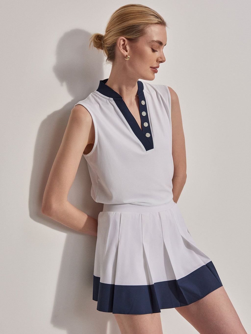 Chase High-Rise Skort 14'' | VARLEY US White/ Blue Nights - Varley