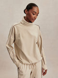 Ariana High Neck Active Sweatshirt Cement Marl/ Bitter Chocolate - Varley