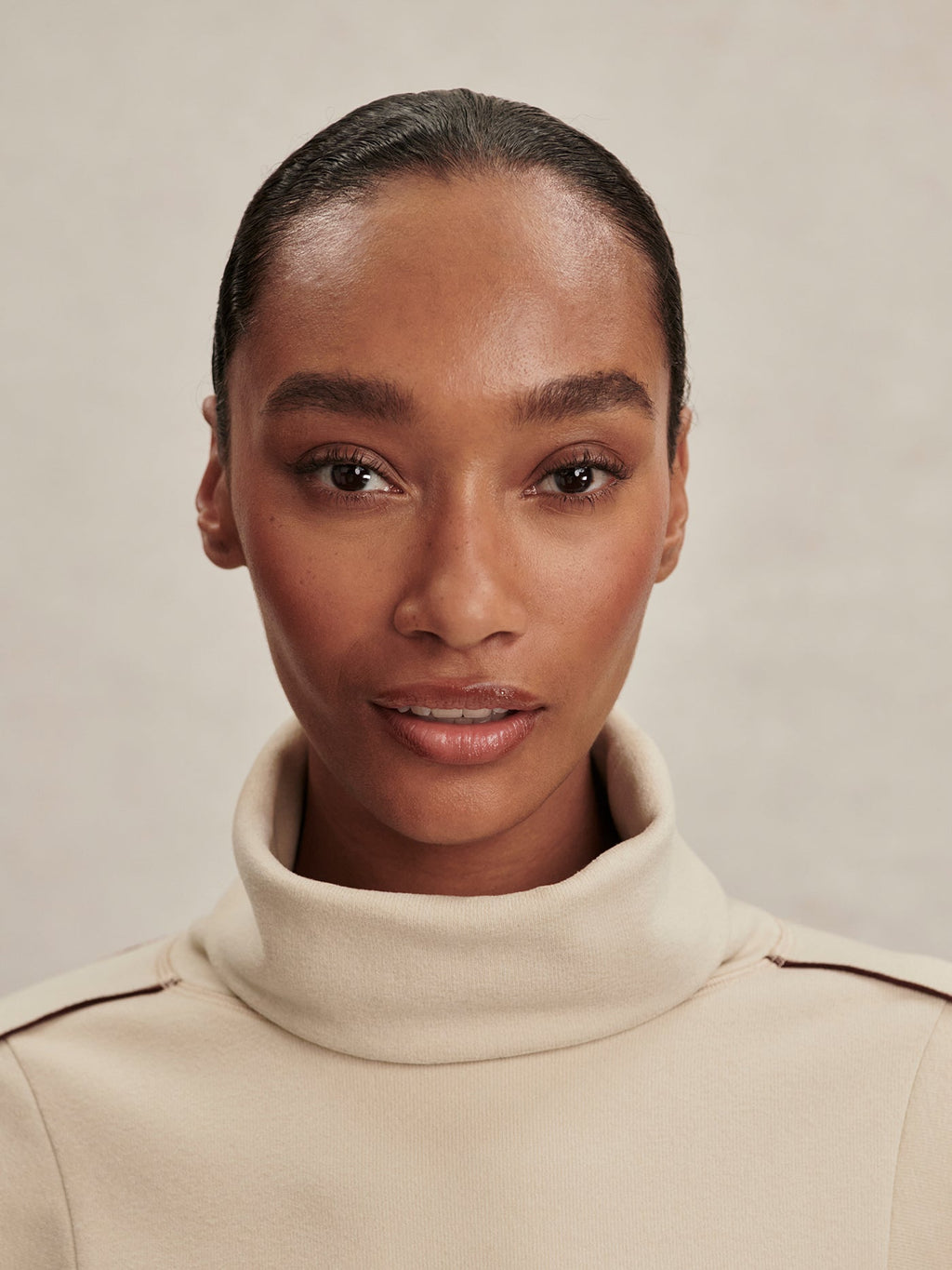 Ariana High Neck Active Sweatshirt Cement Marl/ Bitter Chocolate - Varley