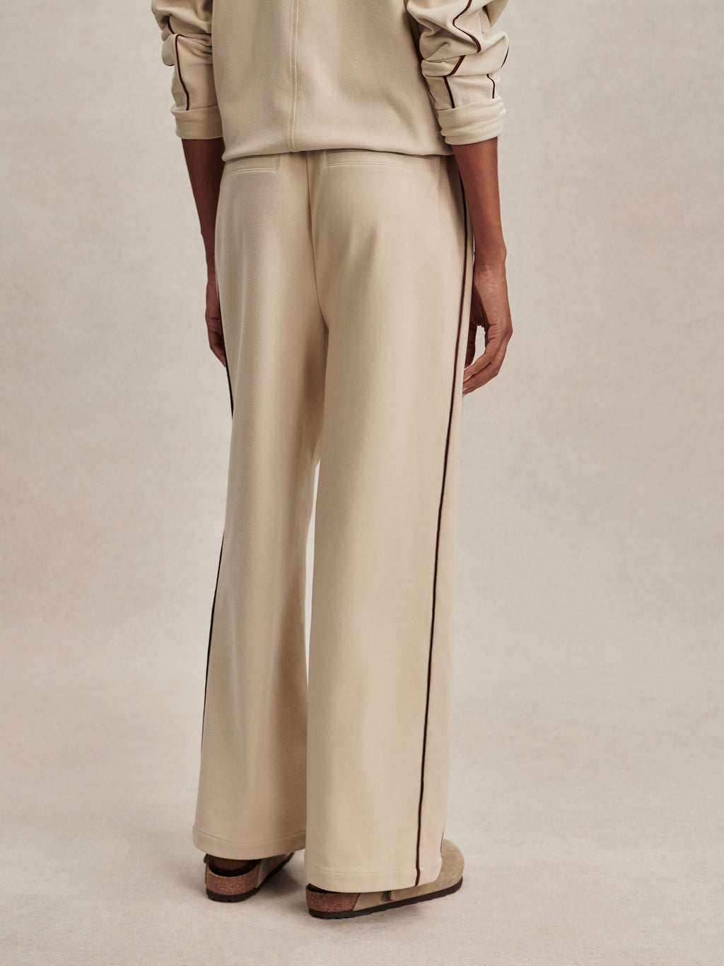 Brushed Rib Wide Leg Pant 30 Cement Marl/ Bitter Chocolate - Varley