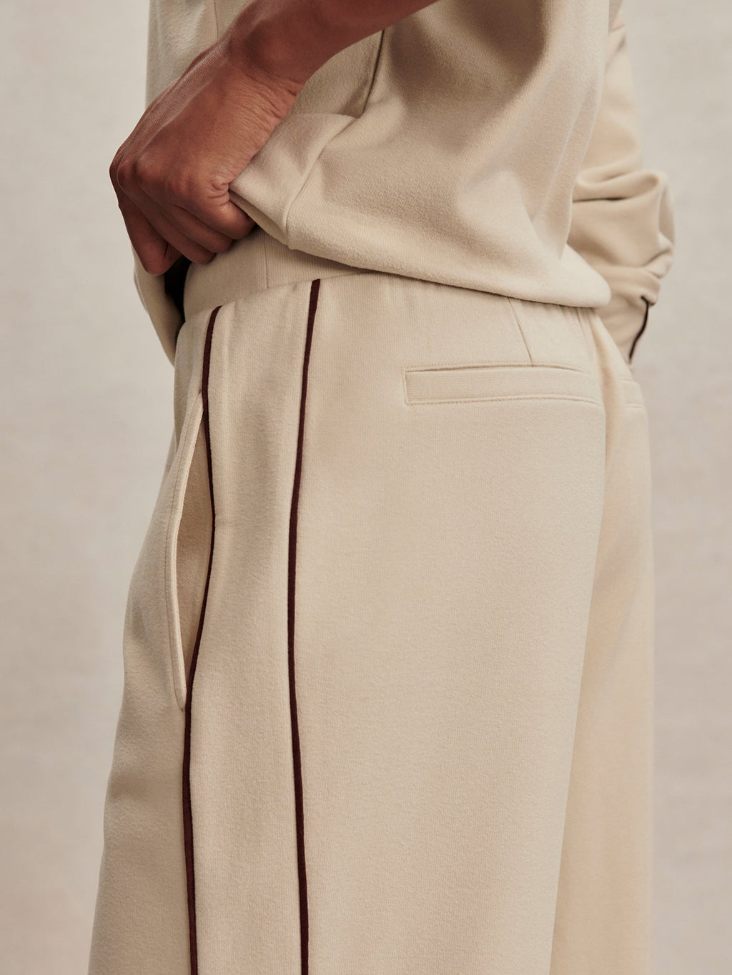 Brushed Rib Wide Leg Pant 30 Cement Marl/ Bitter Chocolate - Varley