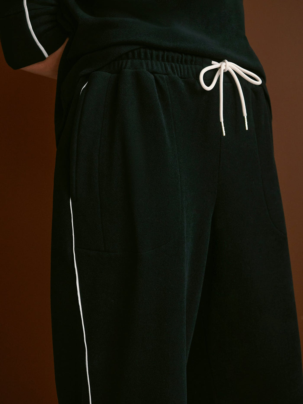 Brushed Rib Straight Leg Pant 30 Black/ Snow White - Varley