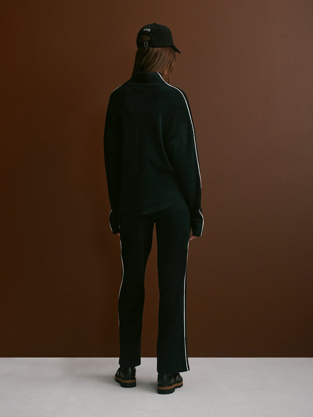 Brushed Rib Straight Leg Pant 30 Black/ Snow White - Varley