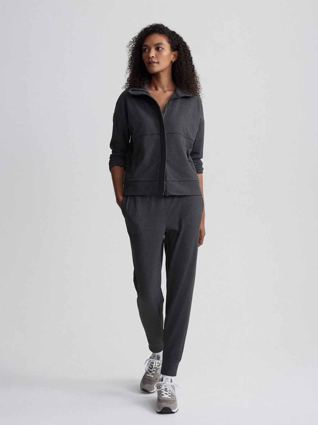 Brushed Rib Slim Cuff Pant 27.5 Black Marl - Varley