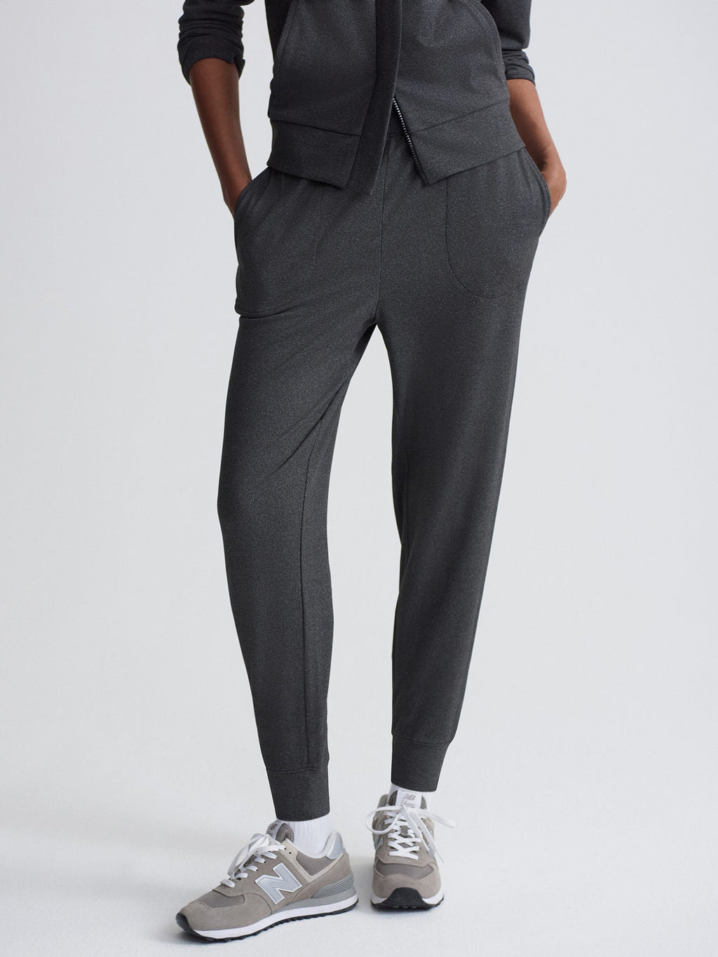 Brushed Rib Slim Cuff Pant 27.5 Black Marl - Varley