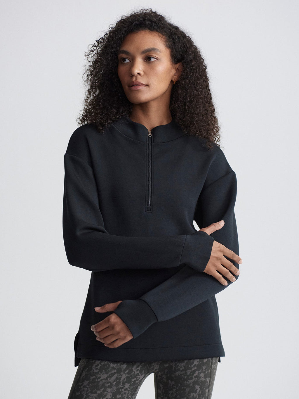 Cleo Half-Zip Active Sweatshirt Black - Varley