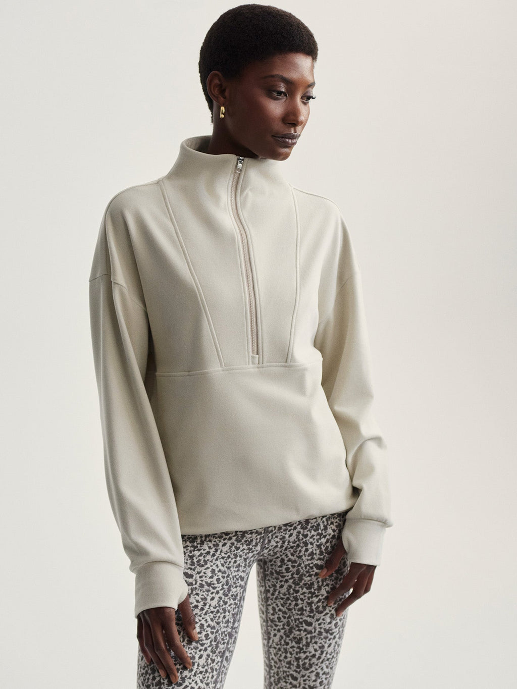 Timberley Half-Zip Active Sweatshirt Cement Marl - Varley