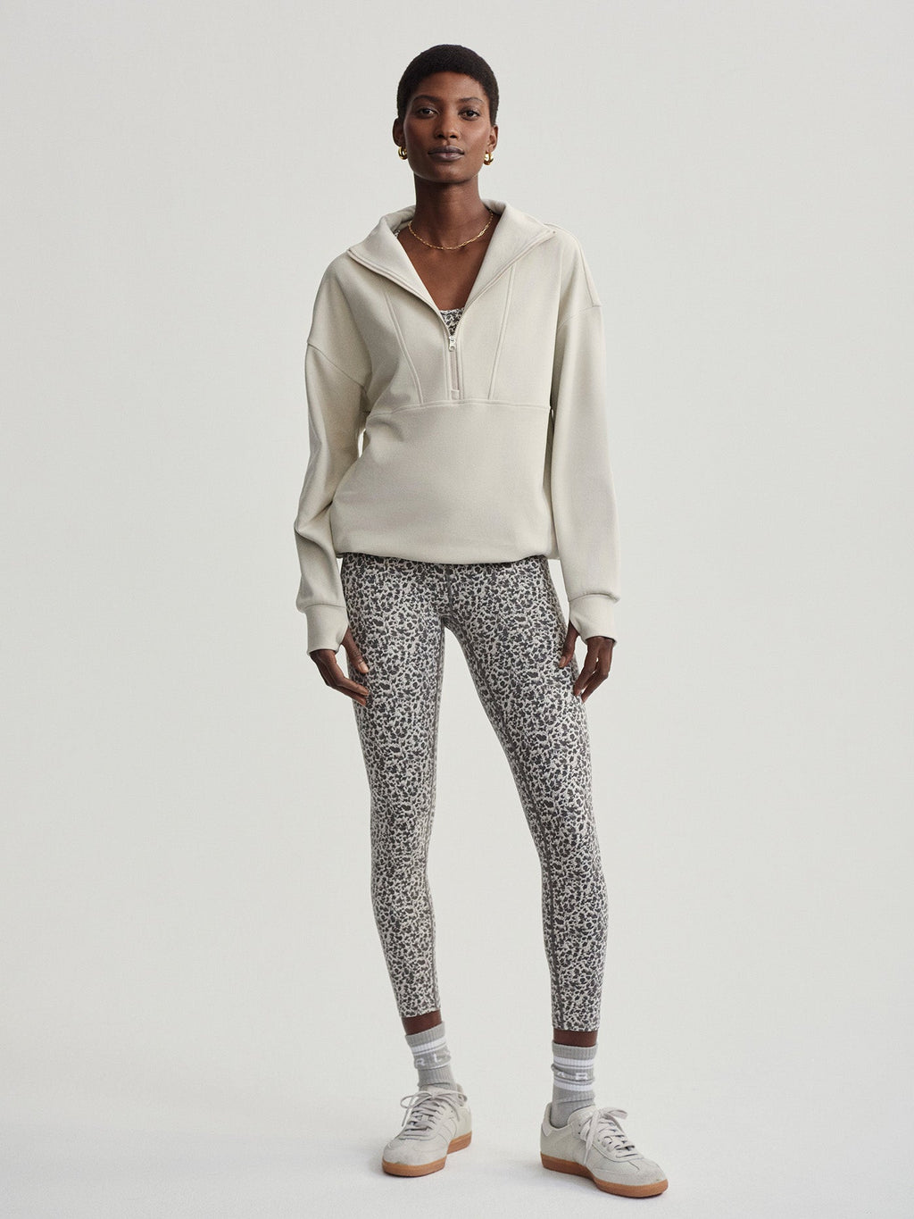 Timberley Half-Zip Active Sweatshirt Cement Marl - Varley