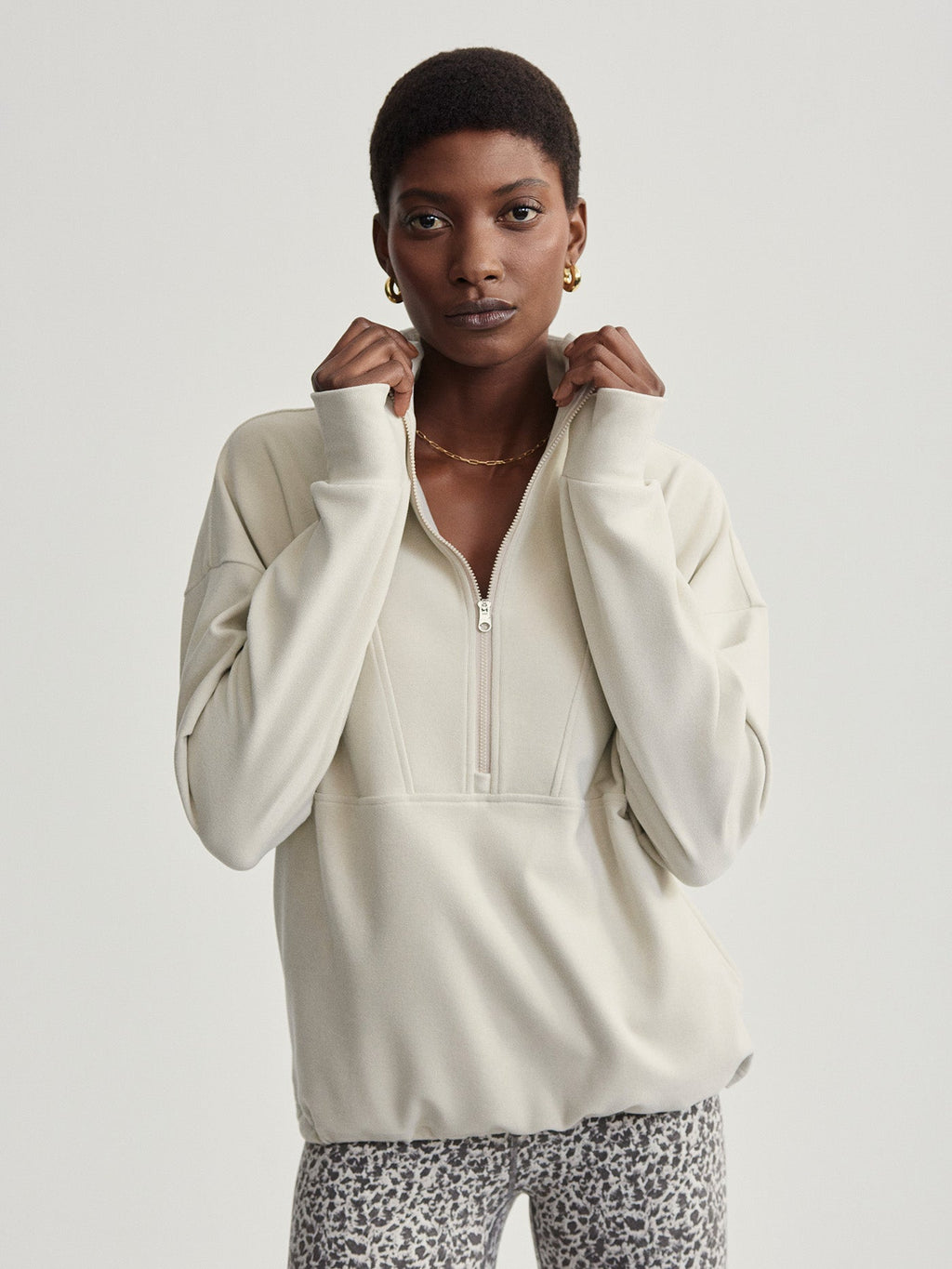 Timberley Half-Zip Active Sweatshirt Cement Marl - Varley