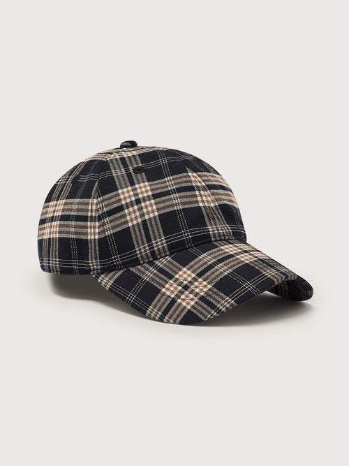 Aliha Soft Flannel Cap Navy/ Sandshell Check - Varley