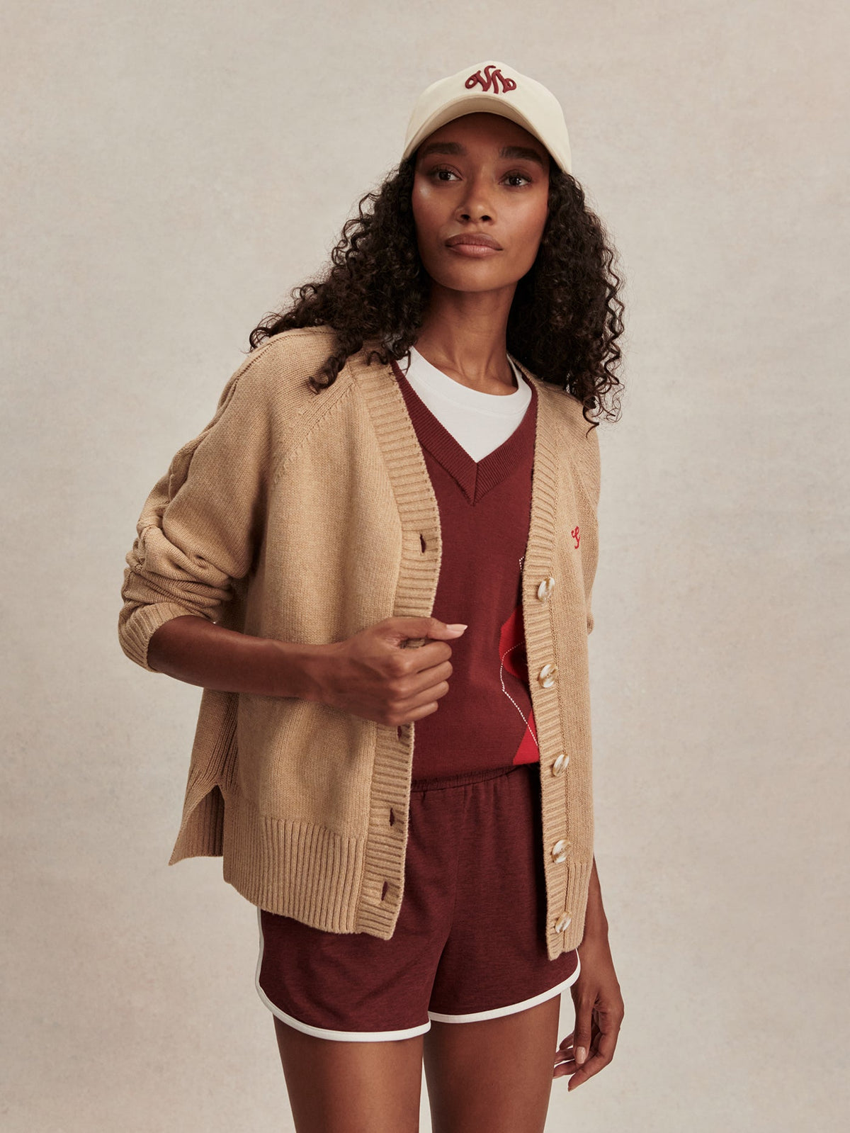Lotte Button Through Cardigan Macaroon - Varley