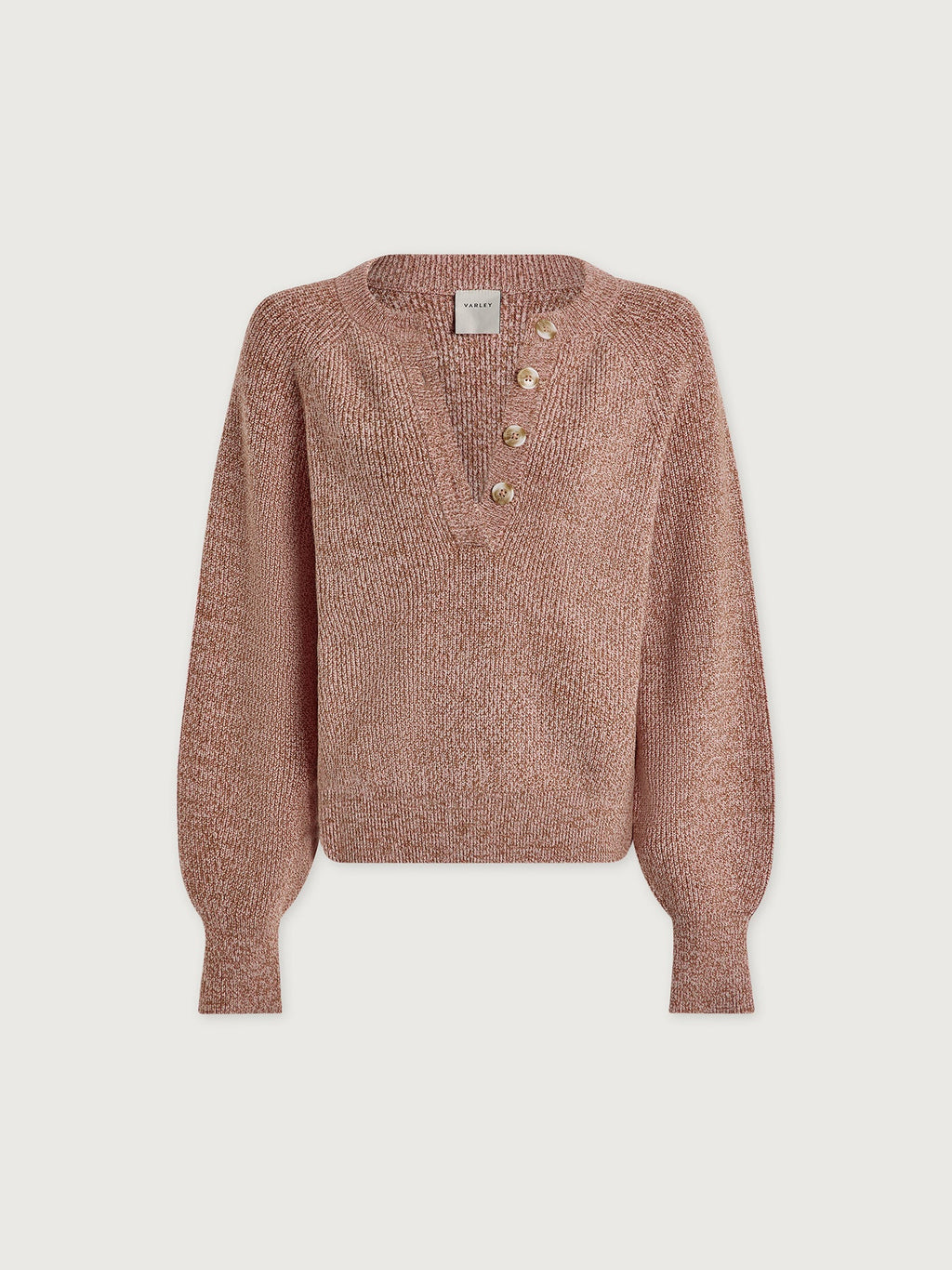 Kennings Half Button Knit Ginger Rose Fleck - Varley