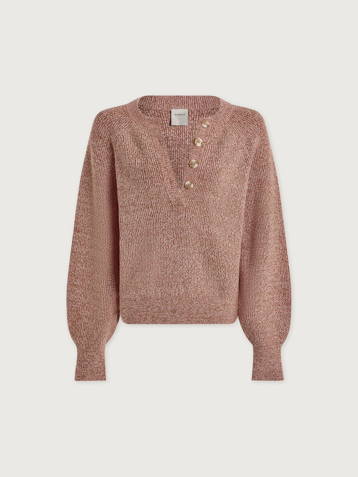 Kennings Half Button Knit Ginger Rose Fleck - Varley