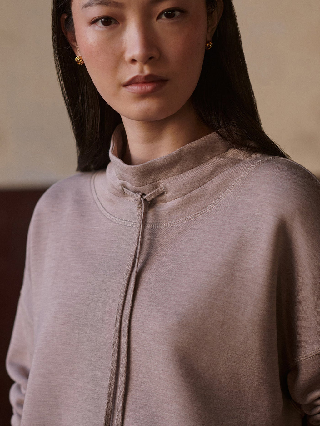 Oakdale Sweat Taupe Marl - Varley