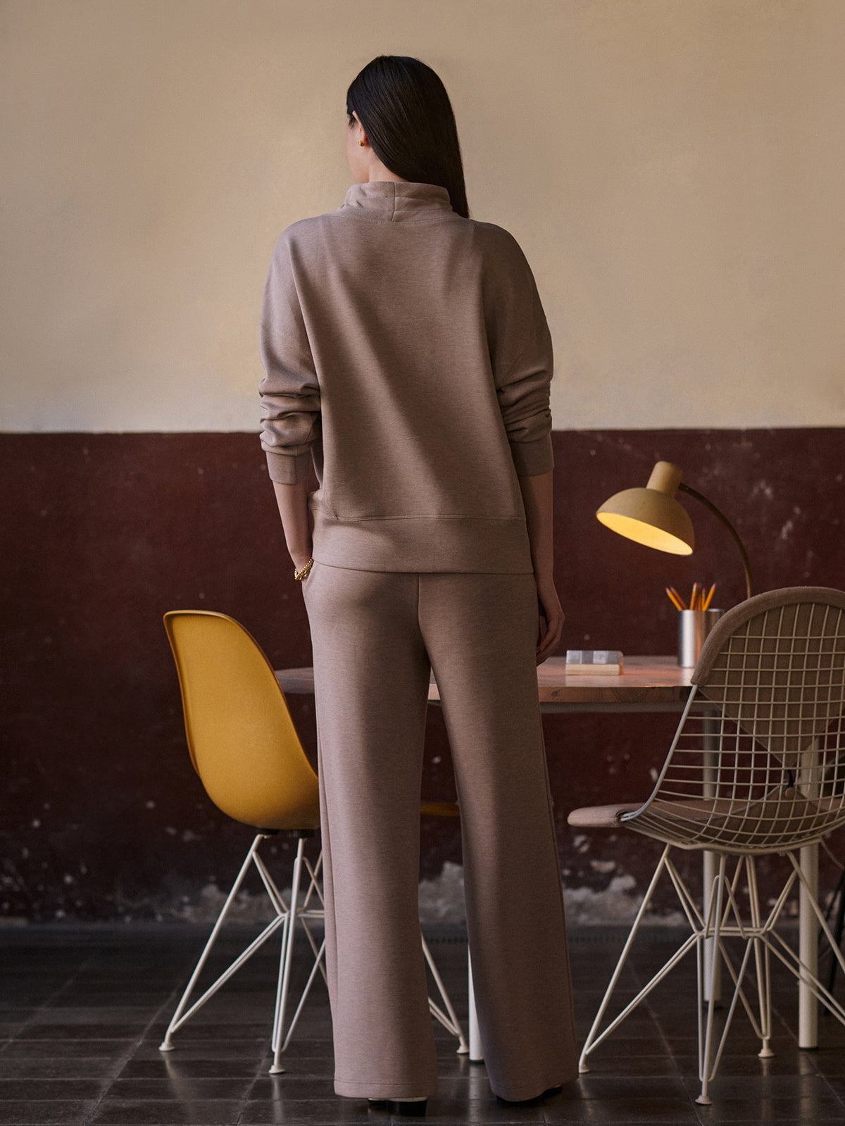 Oakdale Sweat Taupe Marl - Varley
