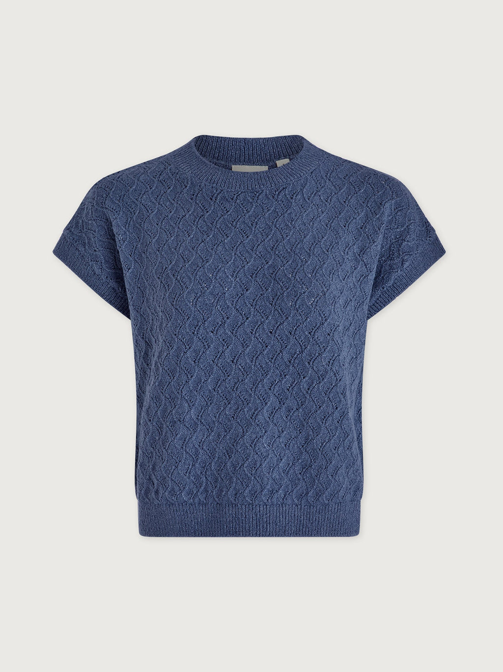 Manae Pointelle Knit Top Bijou Blue - Varley