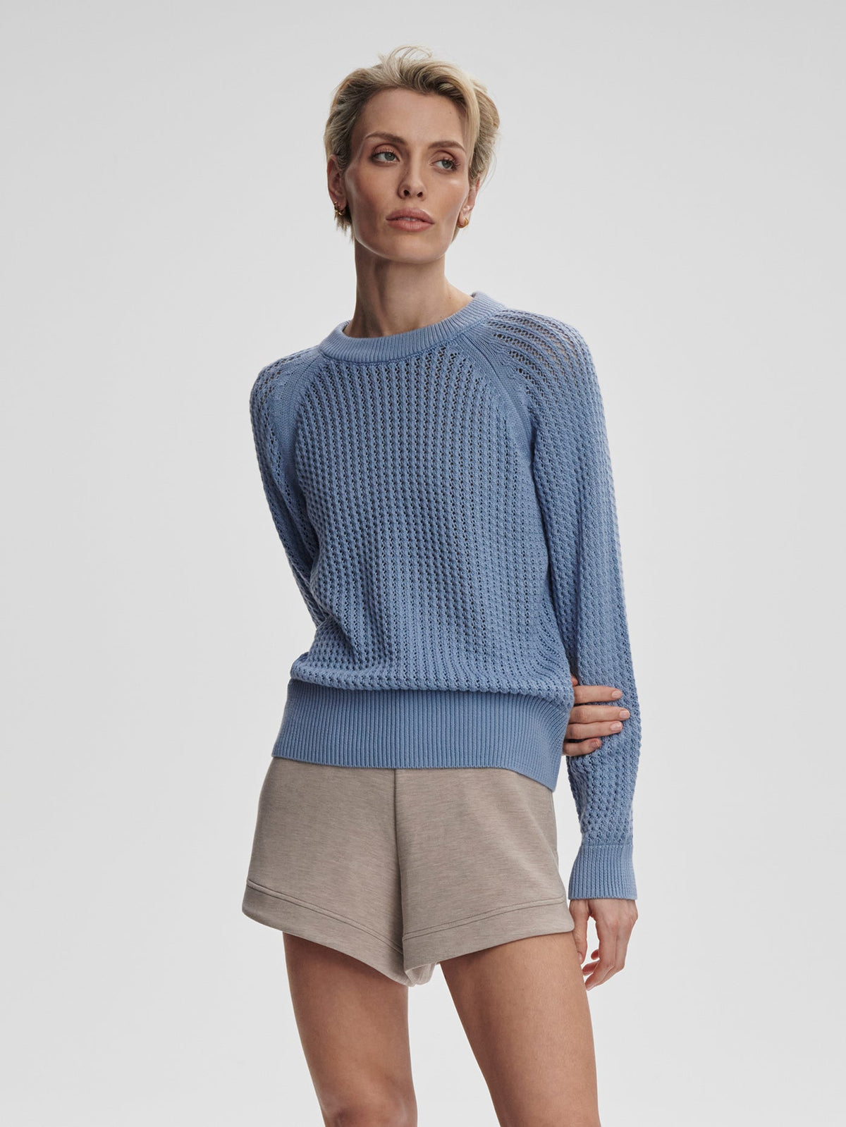 Clay Knit Sweat | VARLEY US Rain Blue - Varley