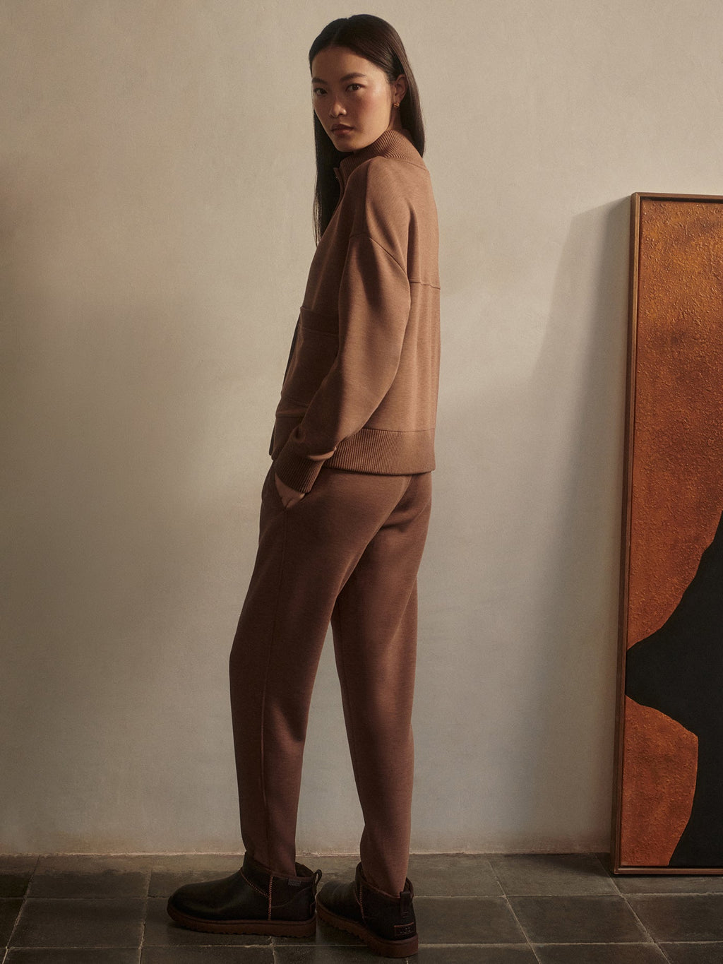Sabrina Button Through Sweat Golden Bronze Marl - Varley