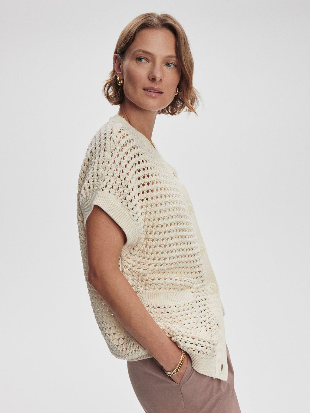 Sidra Dropped Sleeve Cardigan Birch - Varley
