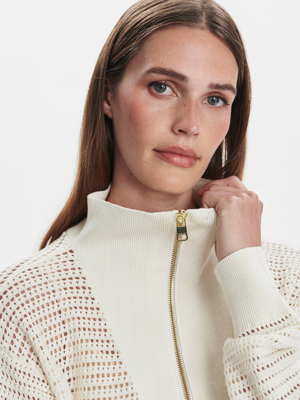Billie Half-Zip Knit | VARLEY US Egret - Varley
