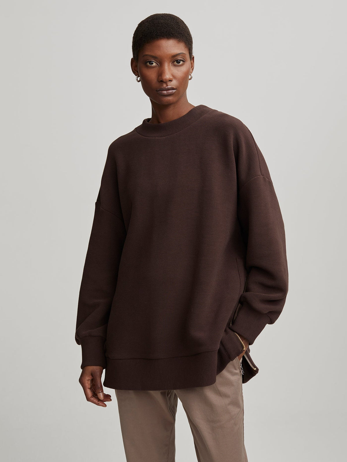Mae Boyfriend Sweat Coffee Bean - Varley