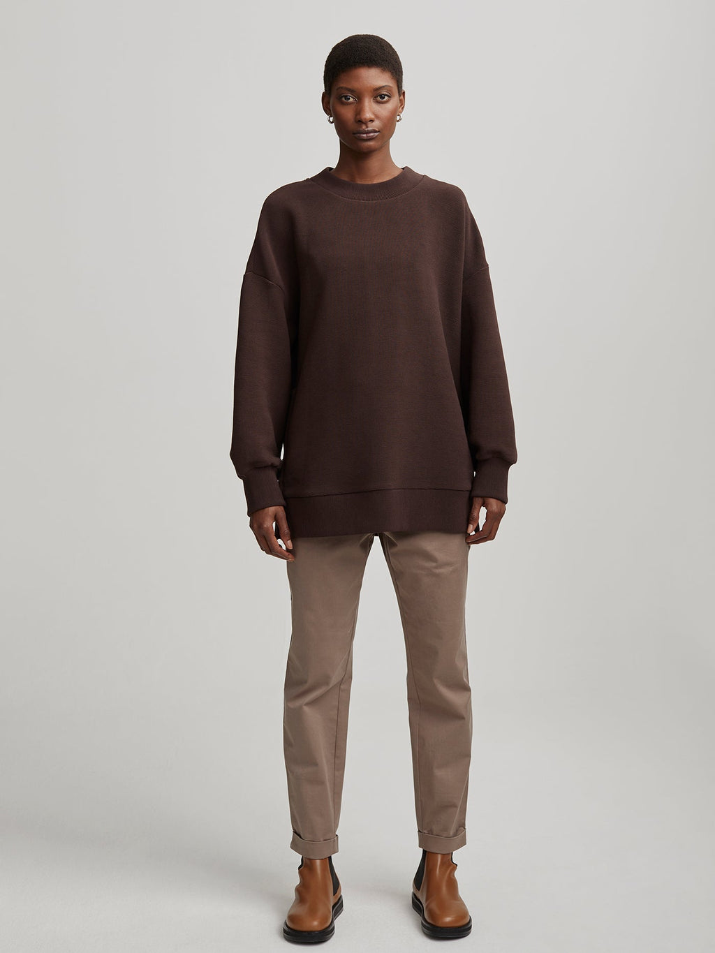 Mae Boyfriend Sweat Coffee Bean - Varley