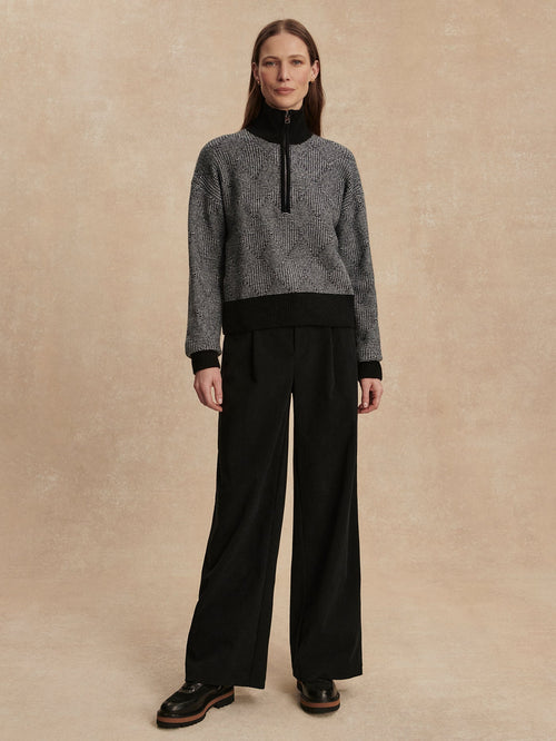 Aldridge Half Zip Knit Black - Varley