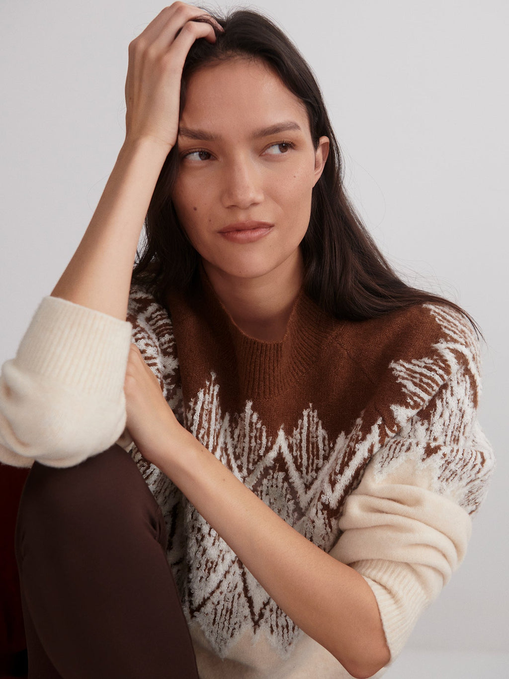 Siren Jacquard Sweater 2.0 Cocoa Dust - Varley