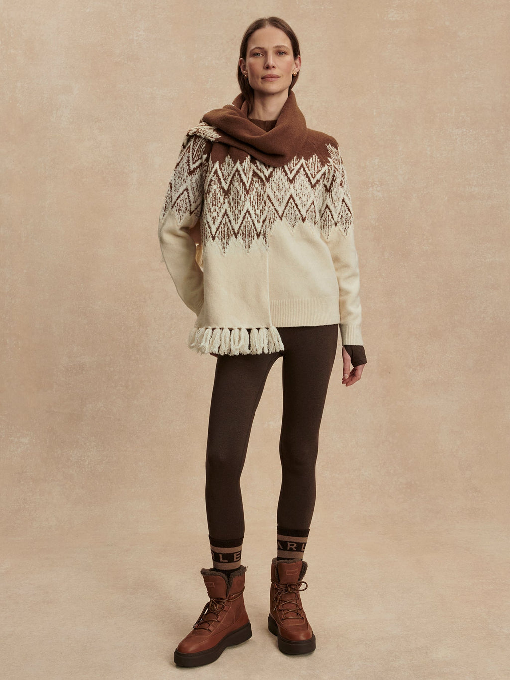 Siren Jacquard Sweater 2.0 Cocoa Dust - Varley