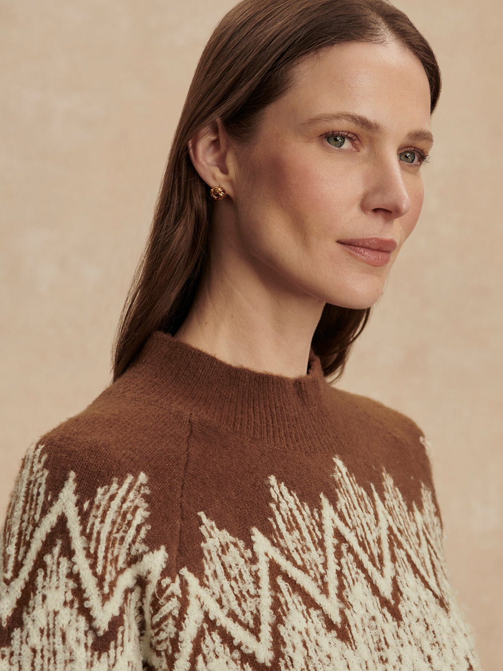 Siren Jacquard Sweater 2.0 Cocoa Dust - Varley