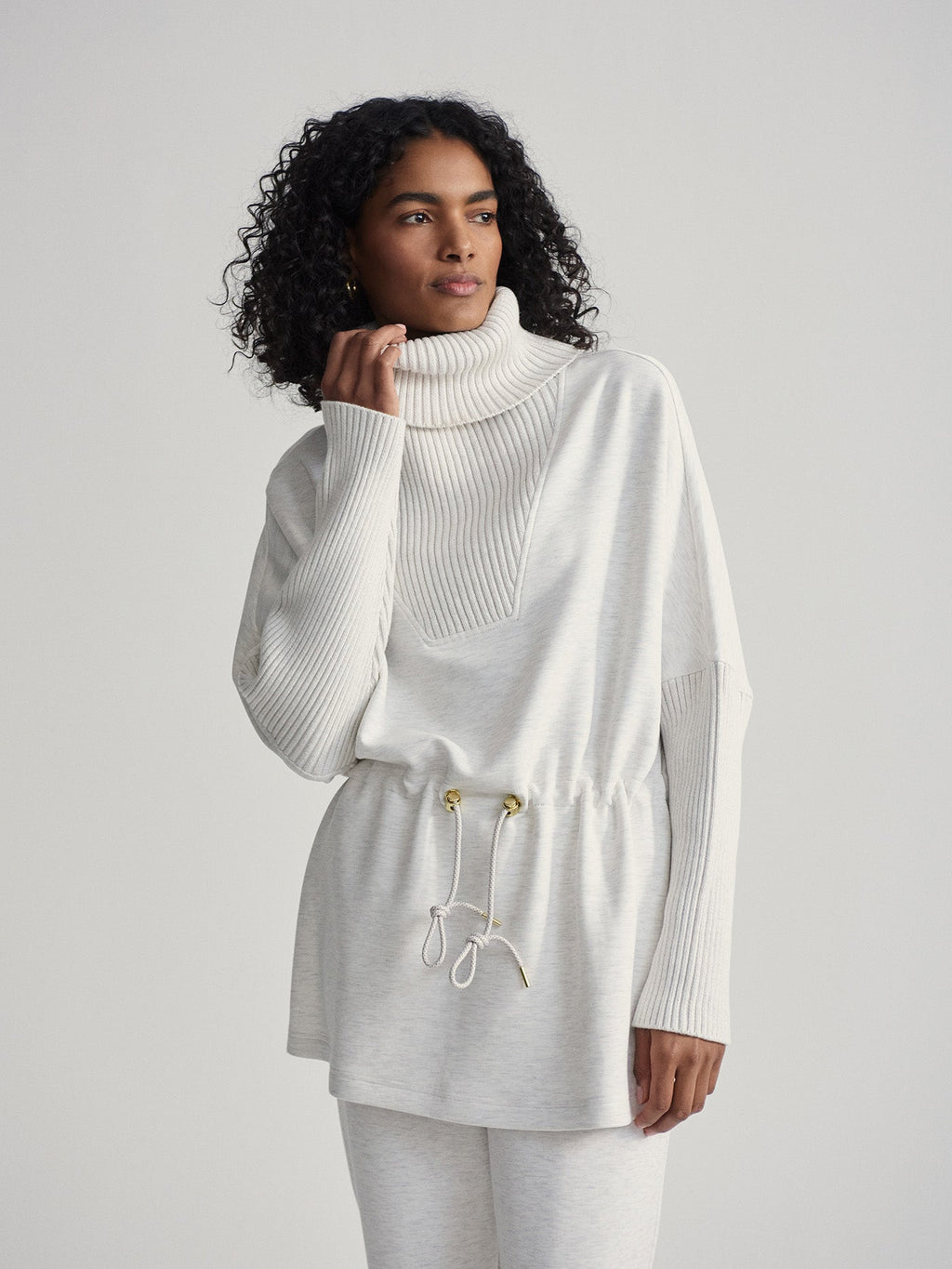 Suffolk Longline Sweat Ivory Marl - Varley