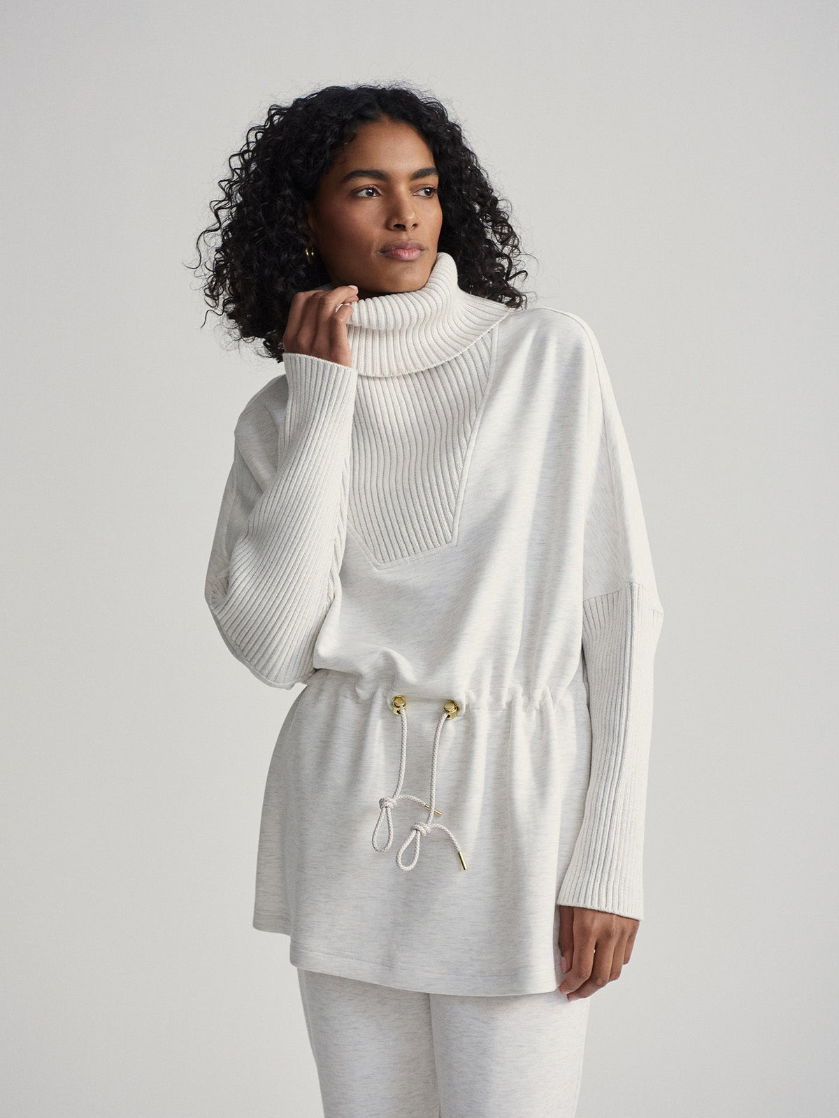 Suffolk Longline Sweat Ivory Marl - Varley